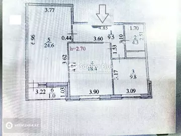 70 м², 2-комнатная квартира, этаж 3 из 9, 70 м², изображение - 1