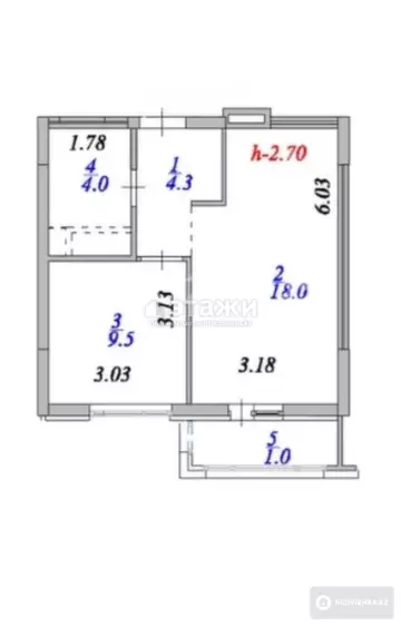 1-комнатная квартира, этаж 9 из 9, 37 м²