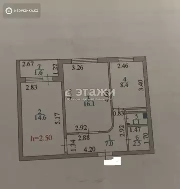 52 м², 2-комнатная квартира, этаж 5 из 9, 52 м², изображение - 5