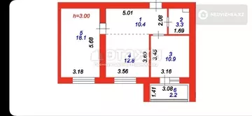 57.7 м², 2-комнатная квартира, этаж 9 из 12, 58 м², изображение - 4