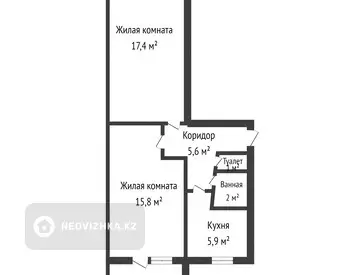 47.7 м², 2-комнатная квартира, этаж 3 из 5, 48 м², изображение - 9