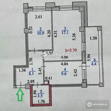 54 м², 2-комнатная квартира, этаж 2 из 12, 54 м², изображение - 4