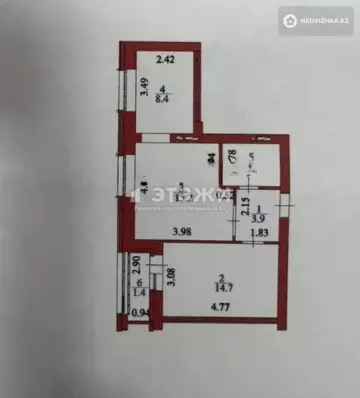 2-комнатная квартира, этаж 5 из 9, 50 м²