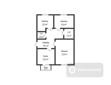 91 м², 3-комнатная квартира, этаж 4 из 4, 91 м², изображение - 19