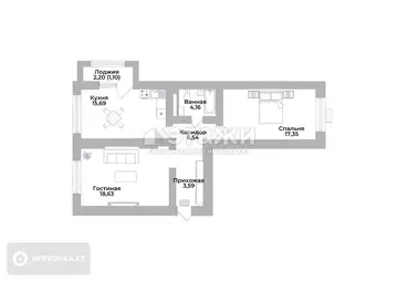 2-комнатная квартира, этаж 5 из 9, 67 м²