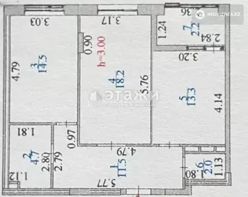2-комнатная квартира, этаж 4 из 9, 66 м²