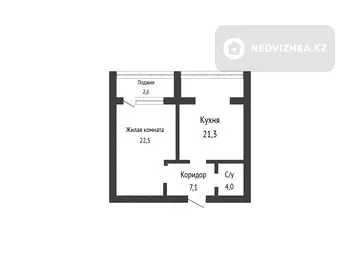 1-комнатная квартира, этаж 5 из 5, 58 м²