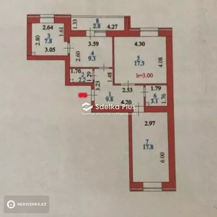 70 м², 2-комнатная квартира, этаж 5 из 9, 70 м², изображение - 1