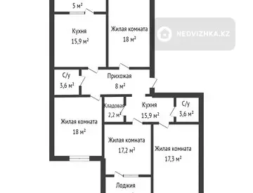 116.5 м², 4-комнатная квартира, этаж 1 из 5, 116 м², изображение - 18