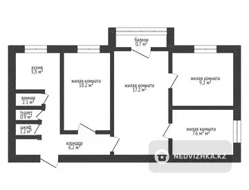 60.8 м², 4-комнатная квартира, этаж 2 из 5, 61 м², изображение - 8