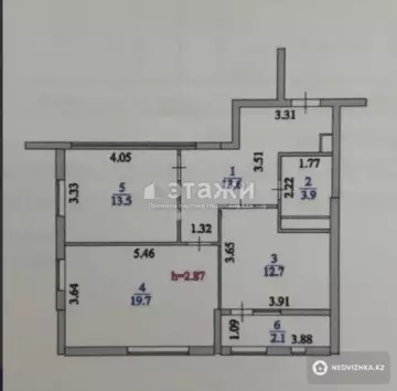 2-комнатная квартира, этаж 10 из 14, 66 м²