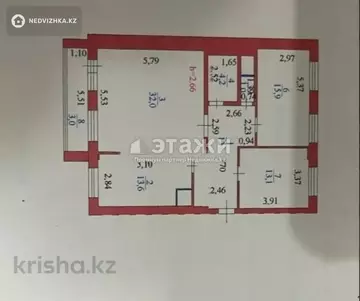 96.7 м², 3-комнатная квартира, этаж 4 из 9, 97 м², изображение - 15