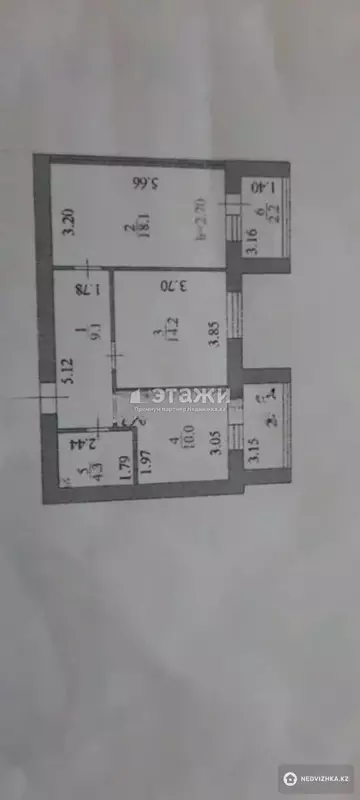 2-комнатная квартира, этаж 9 из 12, 60 м²