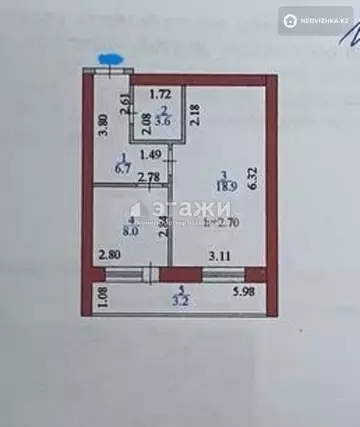 43 м², 1-комнатная квартира, этаж 5 из 9, 43 м², изображение - 7