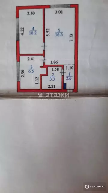 40.2 м², 2-комнатная квартира, этаж 1 из 5, 40 м², изображение - 4