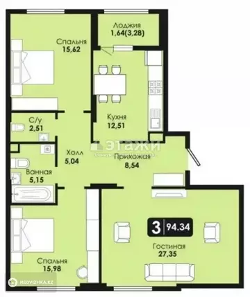 92.3 м², 3-комнатная квартира, этаж 9 из 16, 92 м², изображение - 21