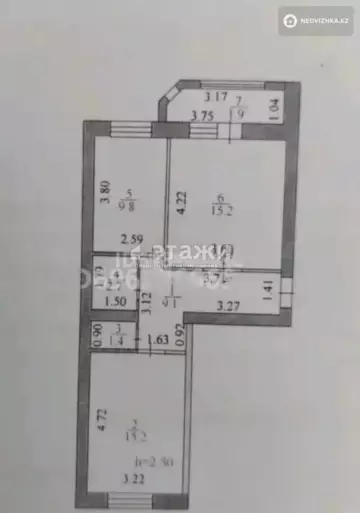 55.3 м², 2-комнатная квартира, этаж 6 из 9, 55 м², изображение - 5