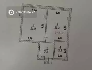 1-комнатная квартира, этаж 1 из 3, 30 м²