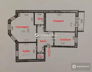 95 м², 3-комнатная квартира, этаж 7 из 9, 95 м², изображение - 3