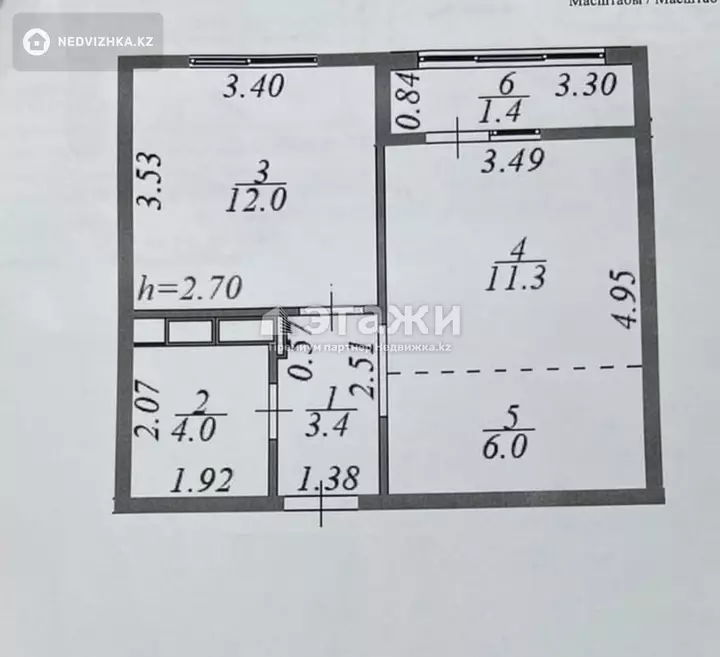 38.9 м², 2-комнатная квартира, этаж 2 из 12, 39 м², изображение - 1