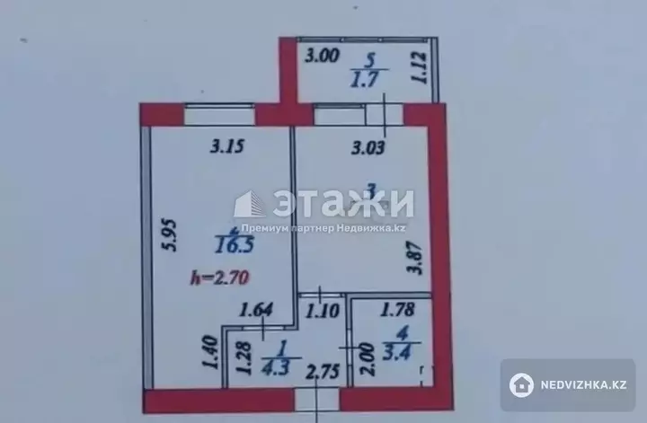 37.1 м², 1-комнатная квартира, этаж 2 из 9, 37 м², изображение - 1