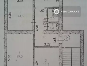 3-комнатная квартира, этаж 2 из 2, 72 м²