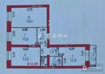 3-комнатная квартира, этаж 9 из 9, 68 м²
