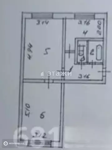 46 м², 2-комнатная квартира, этаж 1 из 5, 46 м², изображение - 8