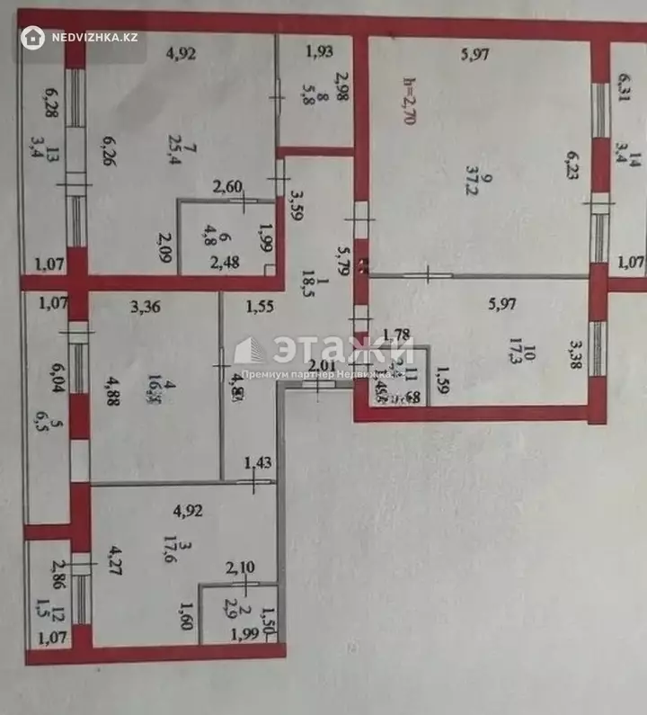 163 м², 4-комнатная квартира, этаж 2 из 9, 163 м², изображение - 1