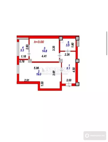 49.7 м², 2-комнатная квартира, этаж 1 из 8, 50 м², изображение - 13