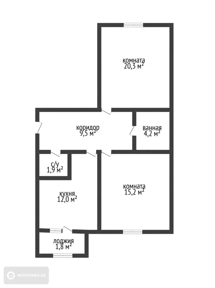 65 м², 2-комнатная квартира, этаж 2 из 5, 65 м², изображение - 1