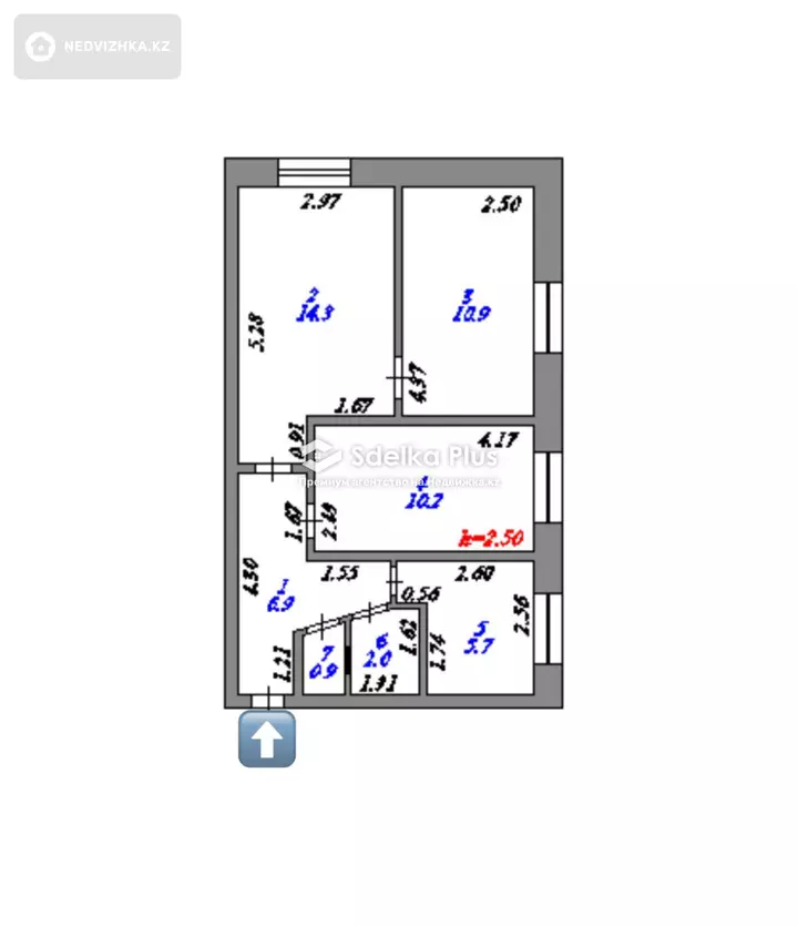 51 м², 3-комнатная квартира, этаж 1 из 5, 51 м², изображение - 1