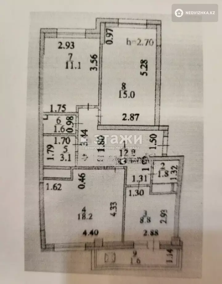 74 м², 3-комнатная квартира, этаж 13 из 14, 74 м², изображение - 1