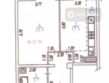 2-комнатная квартира, этаж 5 из 17, 63 м²