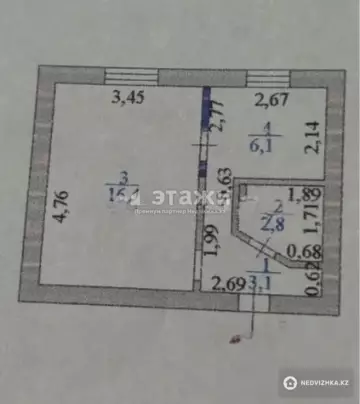 28.4 м², 1-комнатная квартира, этаж 1 из 5, 28 м², изображение - 5
