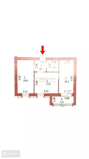 2-комнатная квартира, этаж 4 из 8, 64 м²
