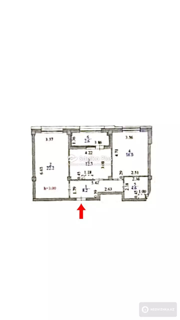 66 м², 2-комнатная квартира, этаж 4 из 9, 66 м², изображение - 1