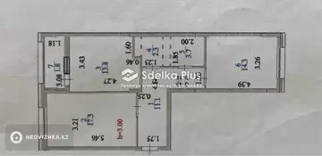 2-комнатная квартира, этаж 4 из 9, 65 м²