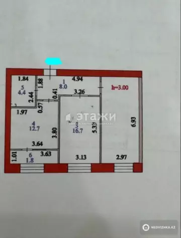 2-комнатная квартира, этаж 9 из 12, 64 м²