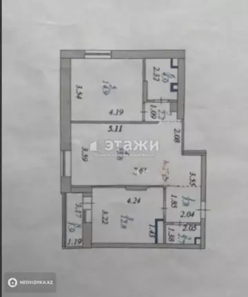 68.2 м², 2-комнатная квартира, этаж 7 из 9, 68 м², изображение - 4
