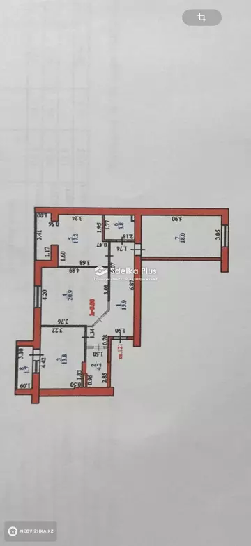 3-комнатная квартира, этаж 2 из 10, 93 м²