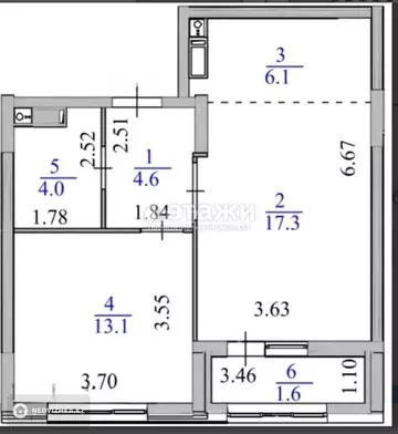 47 м², 2-комнатная квартира, этаж 8 из 9, 47 м², изображение - 4