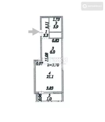 1-комнатная квартира, этаж 1 из 13, 35 м²