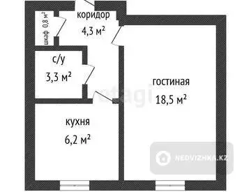 33.1 м², 1-комнатная квартира, этаж 2 из 5, 33 м², изображение - 11