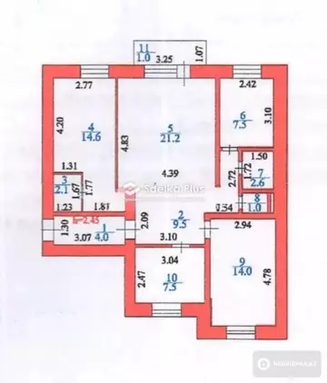 4-комнатная квартира, этаж 2 из 6, 88 м²