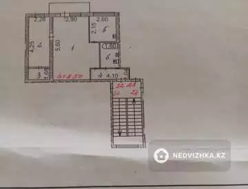 2-комнатная квартира, этаж 3 из 3, 42 м²