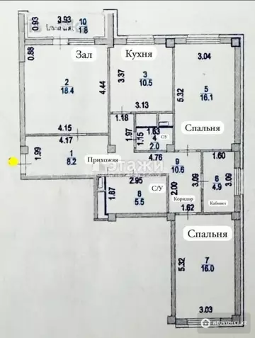 94 м², 3-комнатная квартира, этаж 2 из 9, 94 м², изображение - 10