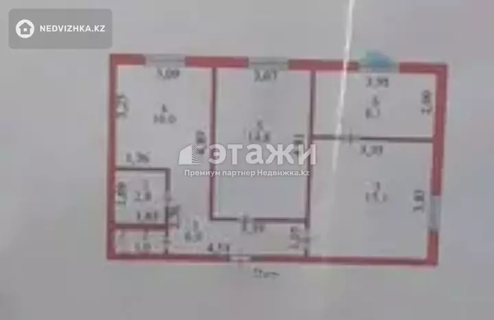 61.5 м², 3-комнатная квартира, этаж 5 из 5, 62 м², изображение - 1