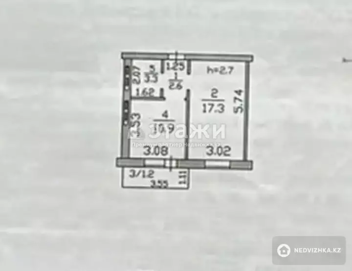 35.3 м², 1-комнатная квартира, этаж 4 из 5, 35 м², изображение - 1