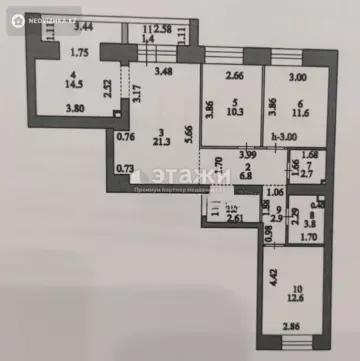 91.4 м², 4-комнатная квартира, этаж 3 из 10, 91 м², изображение - 11